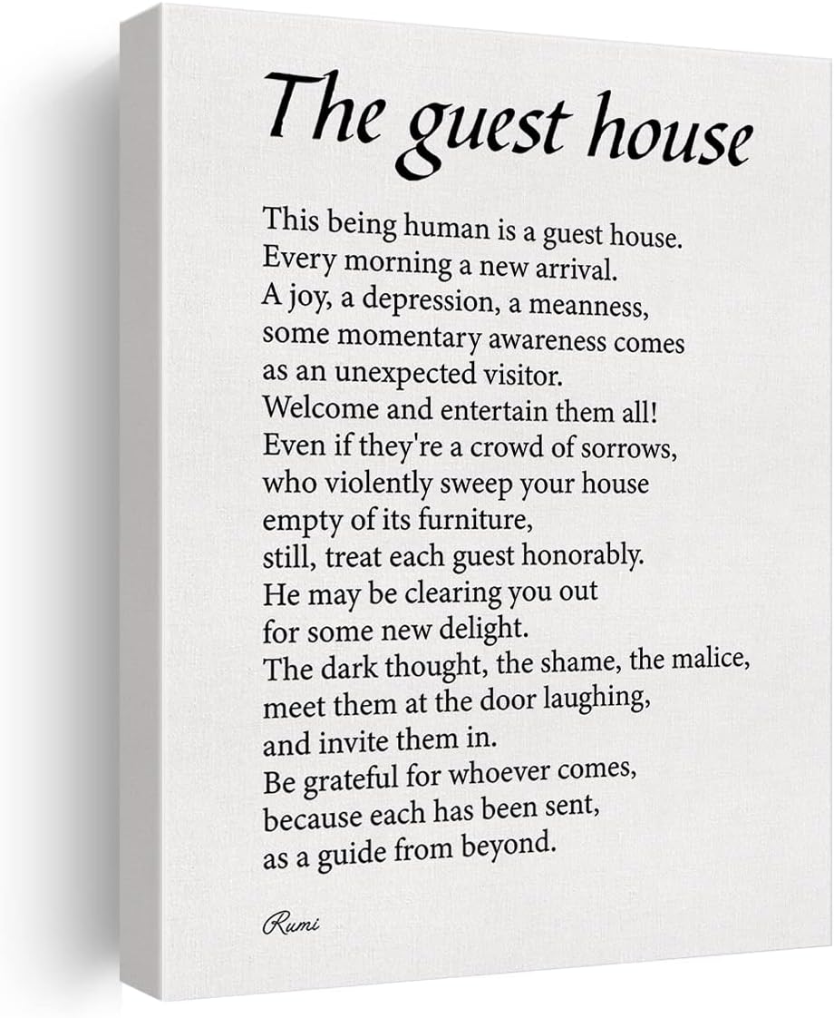 Inspirational the Guest House Poem Canvas Wall Art Decor