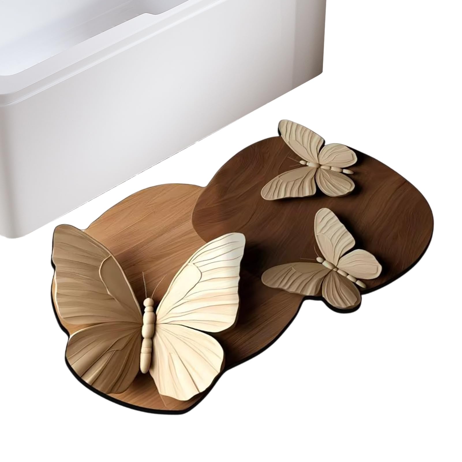 Tapis de bain papillon : oubliez les glissades grâce à sa base antidérapante