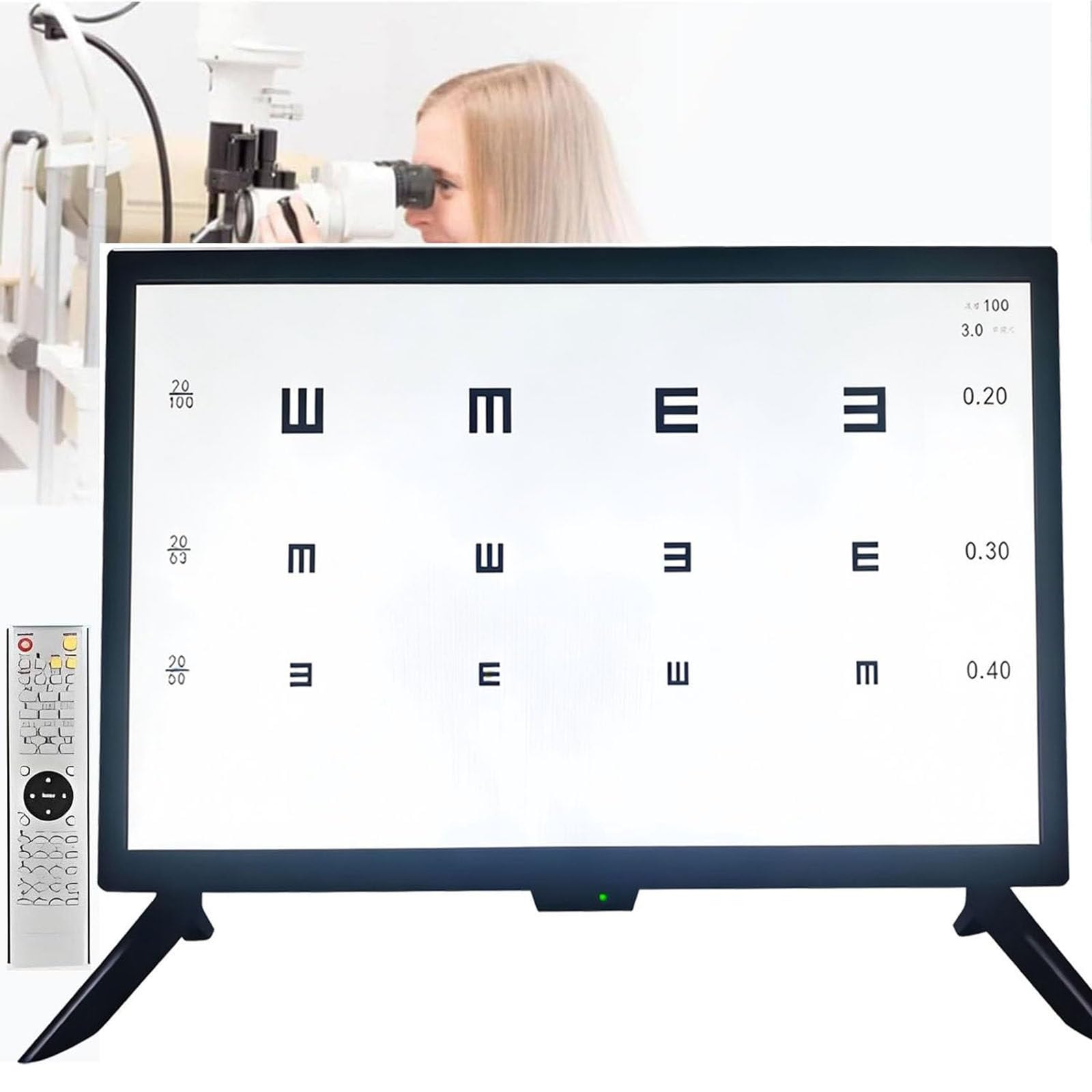 JozyJul Digital Visual Acuity Chart, LCD Visual Acuity Te-st Chart, LCD Ophthalmic Optical Tes-t Monitor, With Remote Control Digital Acu-ity Test Cha-rt For Ophthalmic Clinics 23in