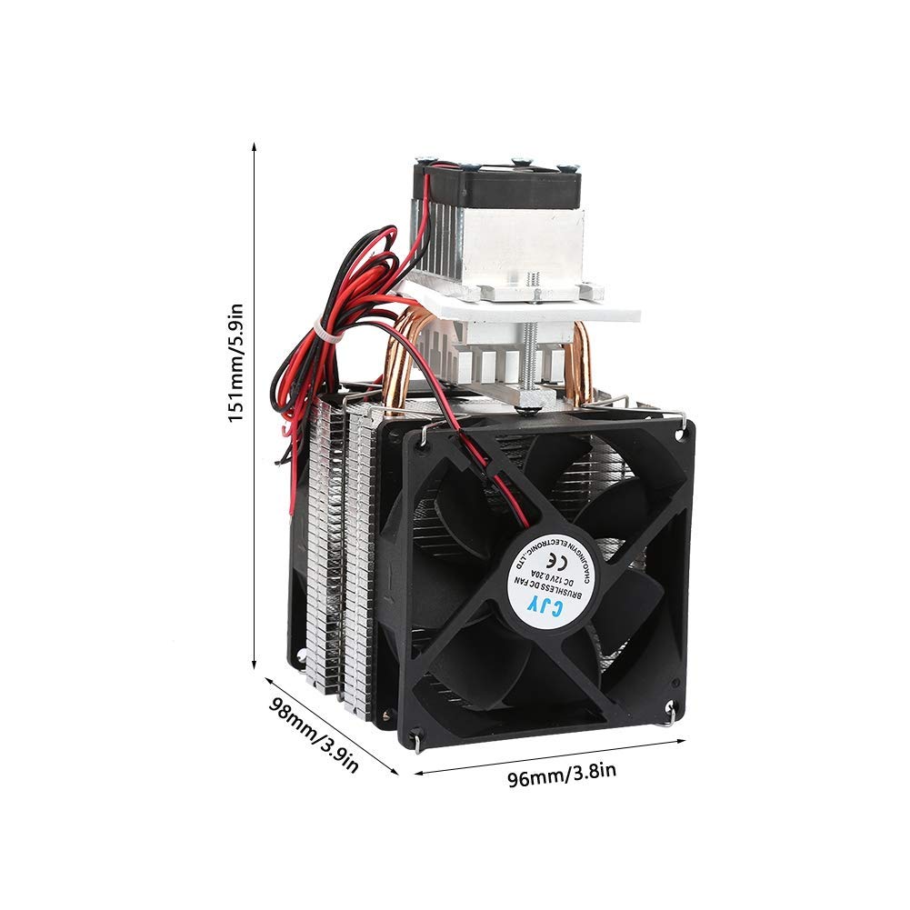 Refrigerador Termoeléctrico 12V 5A, Mini Nevera Semiconductor con Ventilador de Enfriamiento Peltier, Ideal para Coche Oficina Hogar, Diseño Compacto y Silencioso para Refrigeración Rápida
