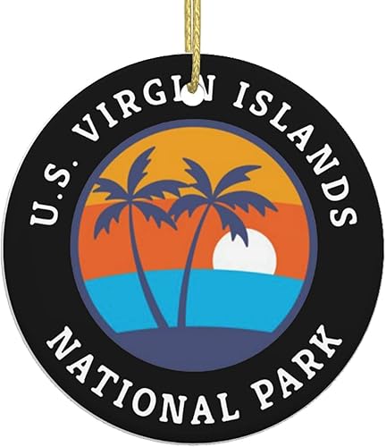Parque Nacional de las Islas Vírgenes 1 Adornos de Navidad de cerámica colgante para la familia de cerámica colgante adornos colgantes de