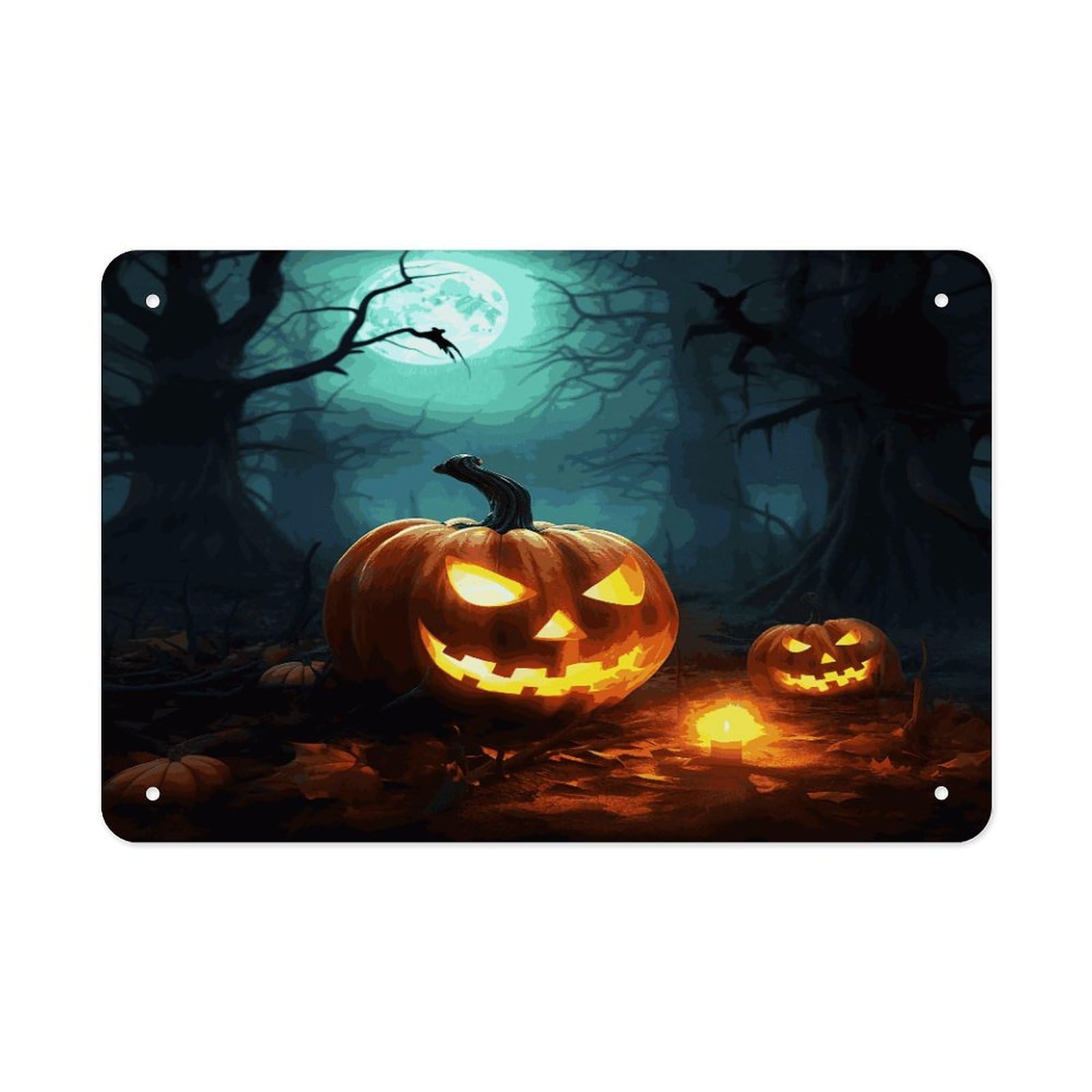 Fekiloot Style Happy Halloween Pumpkins Metal Signs Wall Art Tin Sign