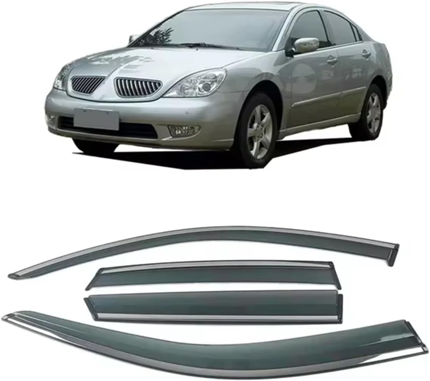 Nwsplmy Normal Wind Deflectors For Mitsubishi Outlander 2013-2021, Rain Guards Window Visors, 4-Piece, Protects Against Fading & Cracks