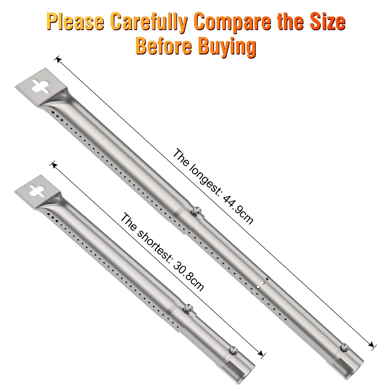 Bruciatori Regolabili Per Barbecue A Gas - Acciaio Inox, Universali 31-44cm - Foto 9