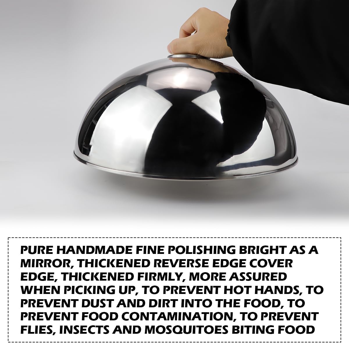 Large 12.6 Inch Stainless Steel Griddle Dome Lid - Steam Cover for Flat Top Grill, Universal Melting & Basting Dome with Ergonomic Handle（Gold 12.6 inches）