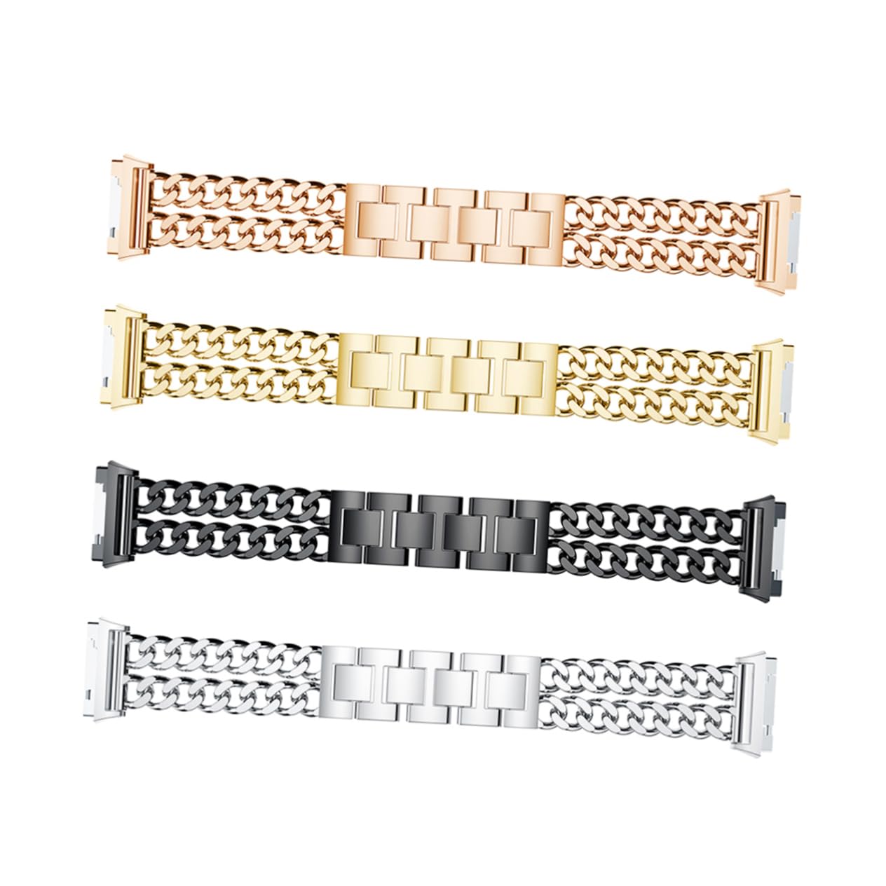 Housoutil Lot De 3 Bracelets De Rechange Pour Montre Connectée Double Rangée De Chaînes Compatibles Avec Les Bracelets Réglables Pour Femmes