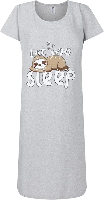 Ladies Nightie Short Sleeve Nightdress Fun Novelty Prints UK 10 to 24 Sleep Wear