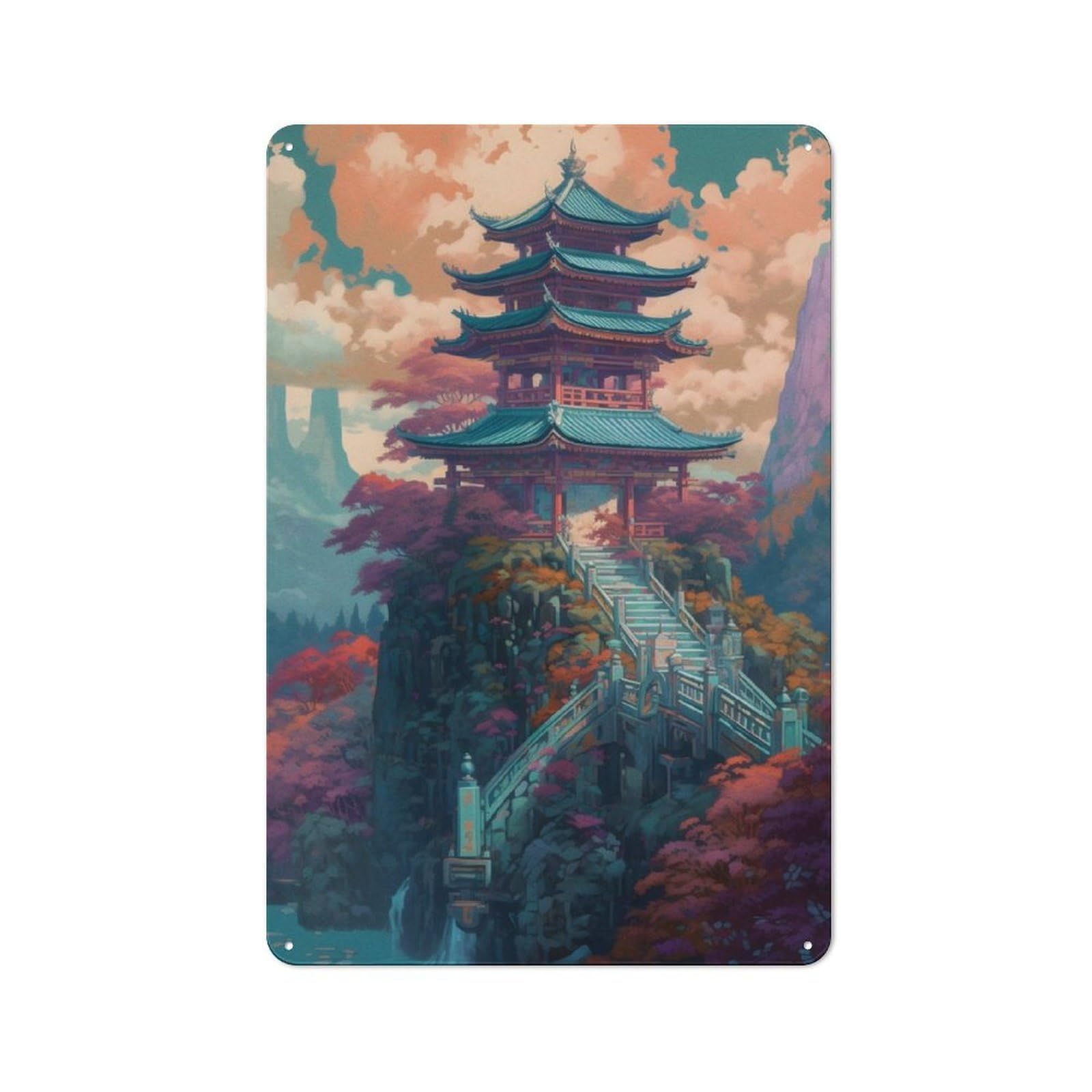 Junmoney Spiritual Castle Vintage Tin Sign 30X20cm With For Garage Wall, Suited To People Furnishing A Garage
