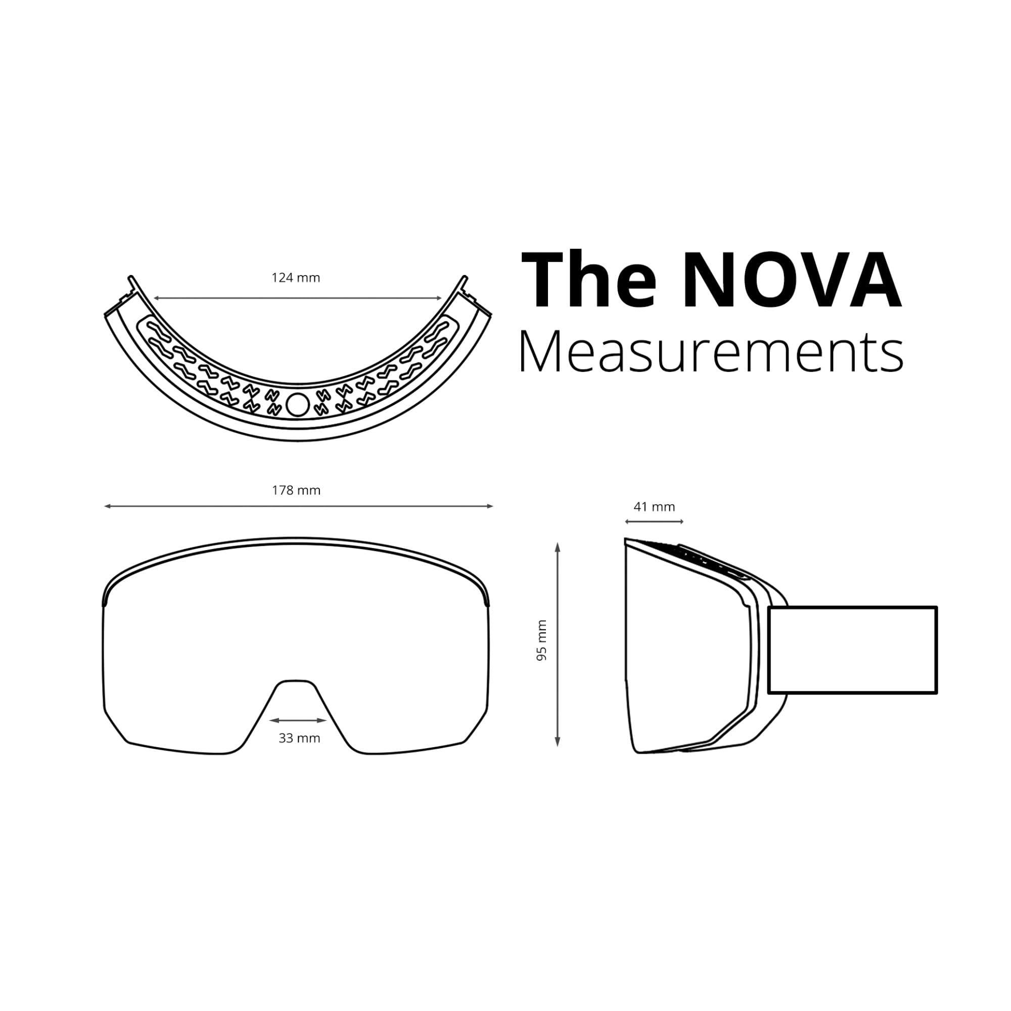 NAKED Optics The NOVA Gafas de Esquí para Hombres, Gafas de Esquí para Mujeres, Gafas de Snowboard (NOVA Moonlight, sin lente para mal tiempo)