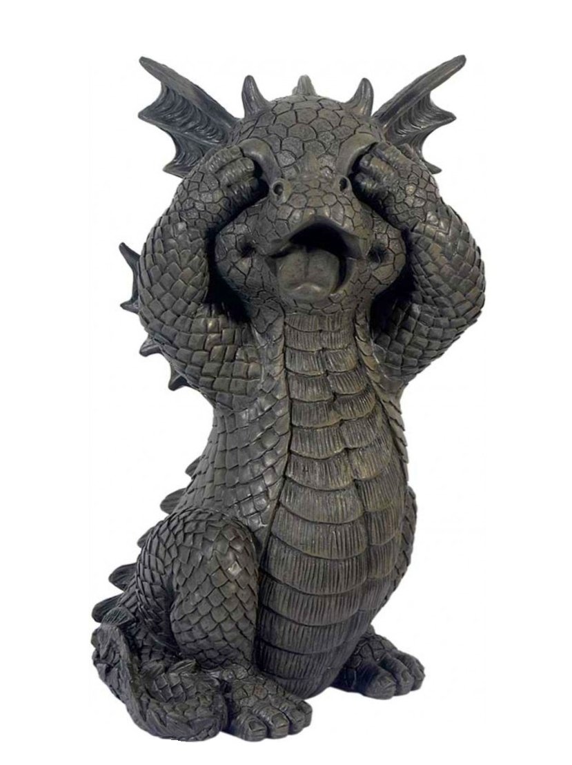 Gartendrache hält sich die Augen zu! Figur! Garten! Gargoyle! Verspielt!