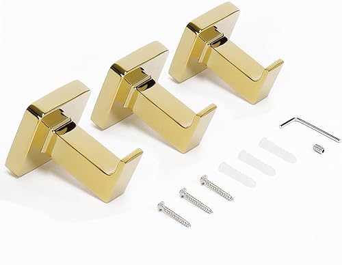 Miniatura 24 de NearMoon Ganchos cuadrados para toallas de baño -SUS304 de acero inoxidable para colgar batas, ganchos resistentes para baño, sala de estar, hotel