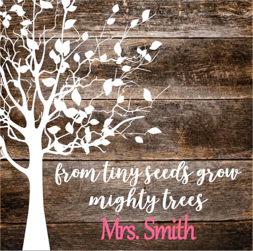 Product Image of the Teacher Gift, End of School, From Tiny Seeds Grow Mighty Trees, Poem, Personalized With Teacher Name, Perfect Present For Last Day of School, Preschool Graduation Or Retirement