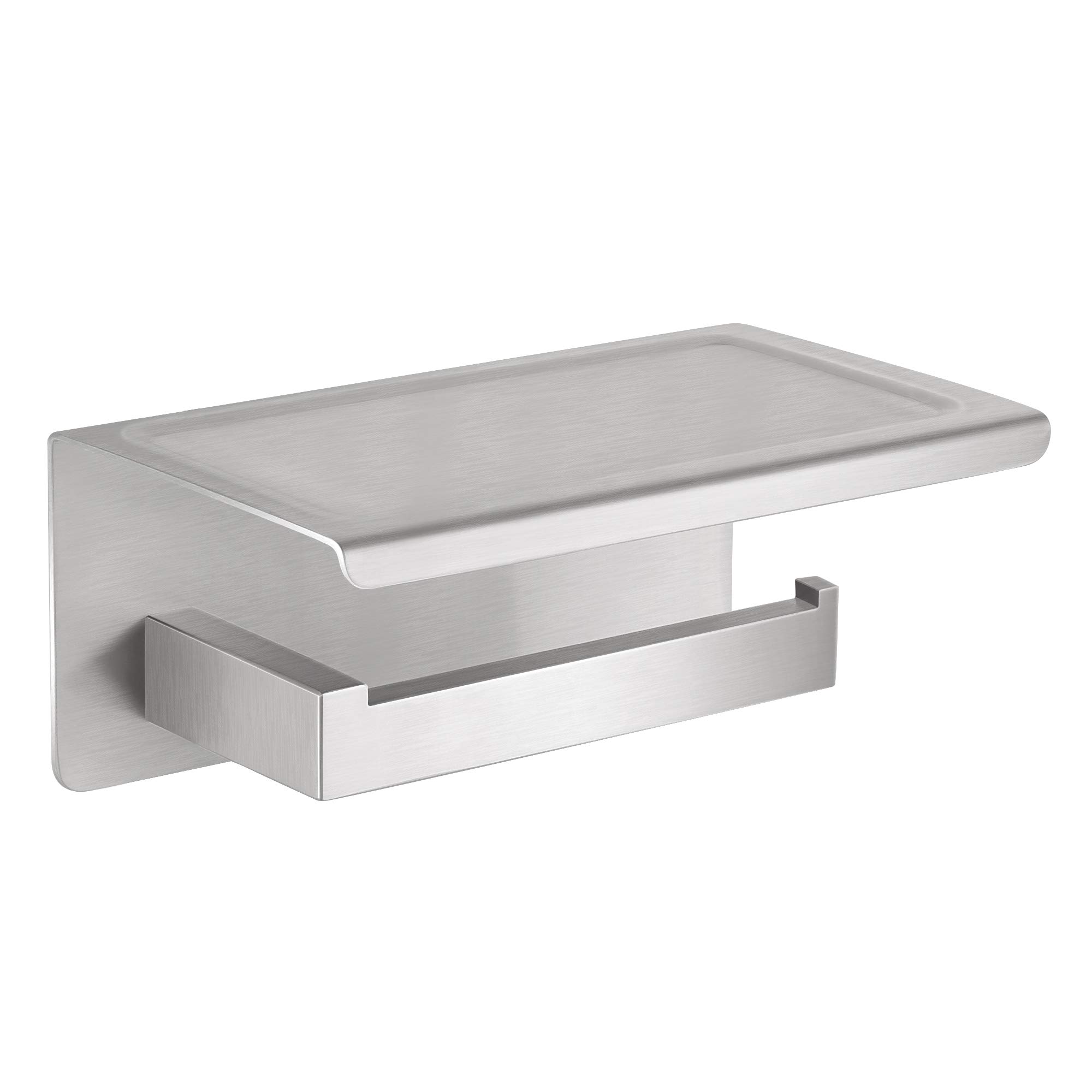 MARMOLUX ACCToilet Paper Cell Phone Holder Regular Paper Holder Stainless Steel Brushed Modern Tissue Paper Towel Holder Plus Mobile Phone Storage Shelf Standard Wall Mount