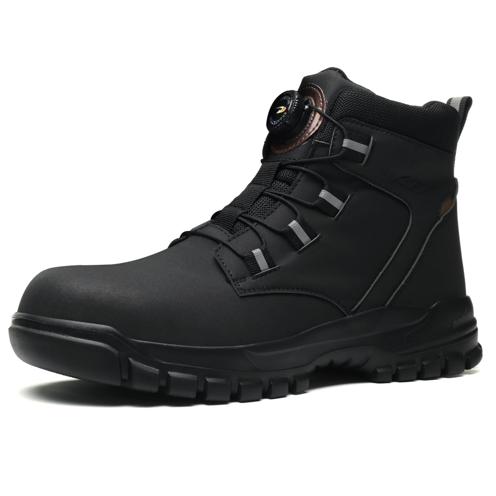 Scarpe Antinfortunistiche Uomo Donna Alte Scarpe da Lavoro Impermeabile Stivali da Lavoro Leggere Comode con Punta in Acciaio con Regolazione Rapida dei Lacci