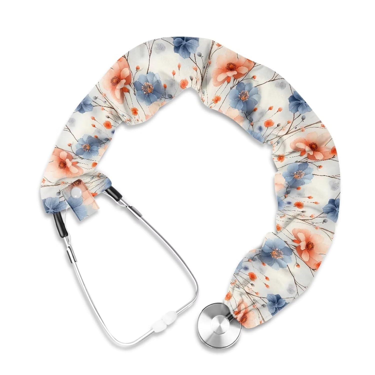 Babrukda 4 Pack Stethoscope Cover Sleeve Floral Stethoscope Covers for Nurses Doctors Stretchy Stethoscope Accessories for Women Stethoscope Cover Fits Most Standard Stethoscopes