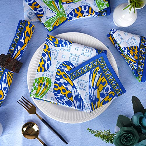 Cloth Napkins Set Of 12 Cotton Linen Blend Printed Dinner Napkins Perfect For Parties Dinners Weddings Cocktail Christmas Napkins Cloth 20X20 Print-Butterfly #TOP3