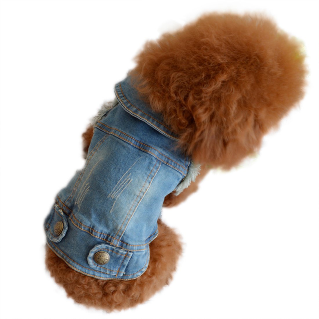 Giubbotto Di Jeans Per Cani Piccoli E Medi - Gilet Traspirante Alla Moda Per Animali Domestici | Per Barboncini, Chihuahua - Foto 6