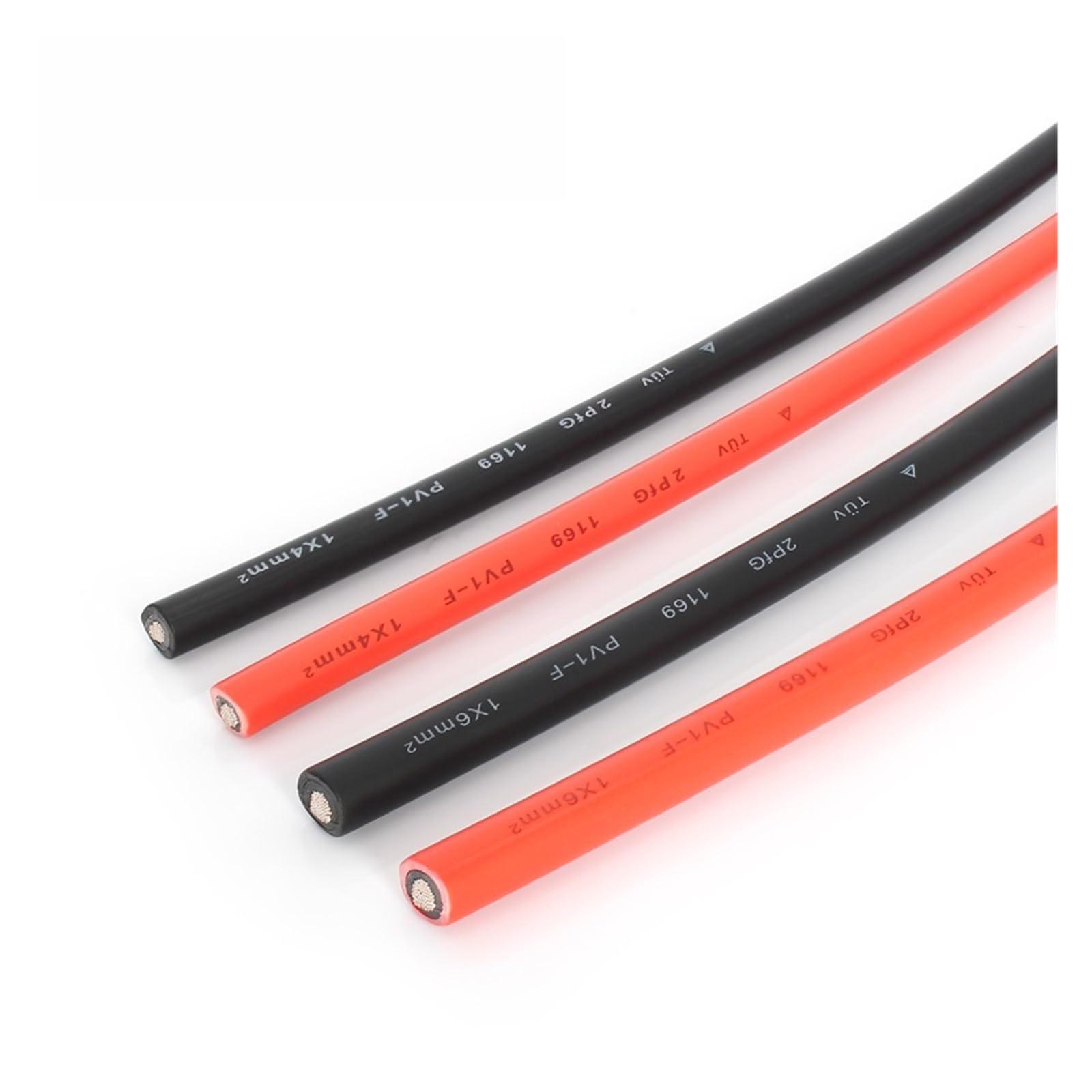 Kabel, Przewód solarny PV z łącznikiem solarnym, zestaw 2 szt., wielokolorowy, różne rozmiary(4mm2 5M)