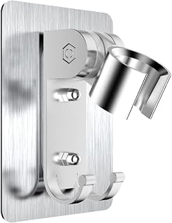 Zashmart Shower Head Holder for Handheld Showers, Silver Shower Rail Holder, Stainless Steel Shower Holder, ABS Material Shower Head Holders, Premium Suction Shower Head Holder (10cm H & 7.6cm W)