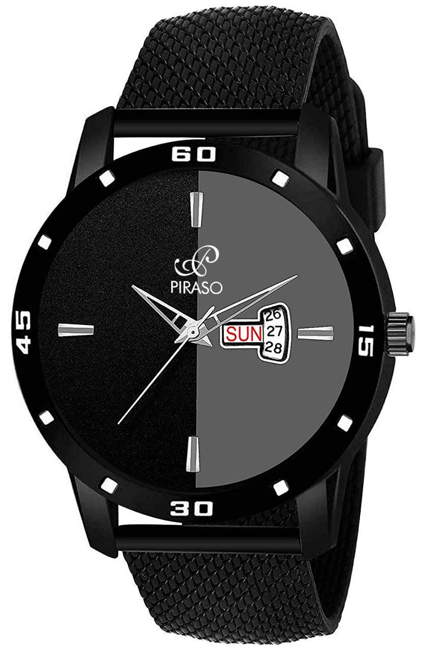 PIRASO Luxury Analogue Mens Watch (Black Dial Black Colored Strap) (B08RS5MM65) Amazon Price History, Amazon Price Tracker