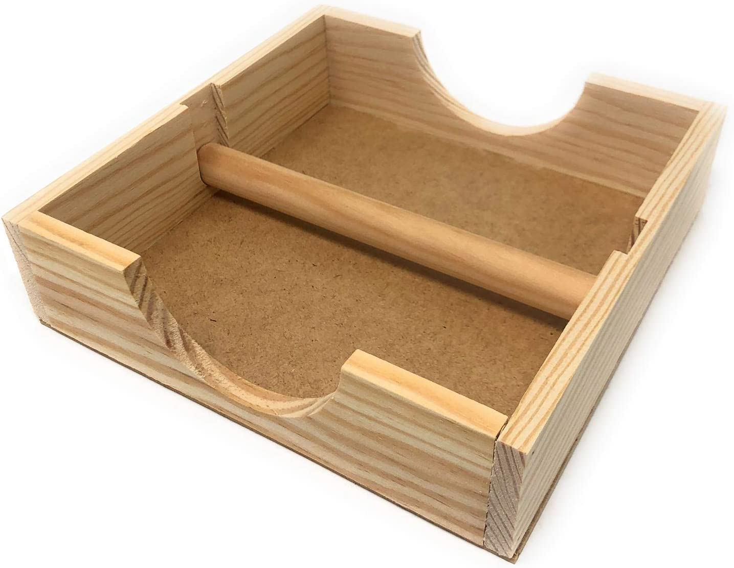 Servilletero Rústico de Mesa - Servilletero de Madera - Soporte de Servilletas Cuadrado - 19,5 cm