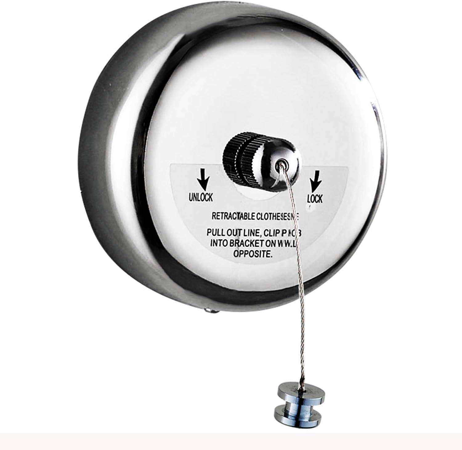 Retractable and Adjustable Washing Line Clothesline 9.2 Feet (Silver)