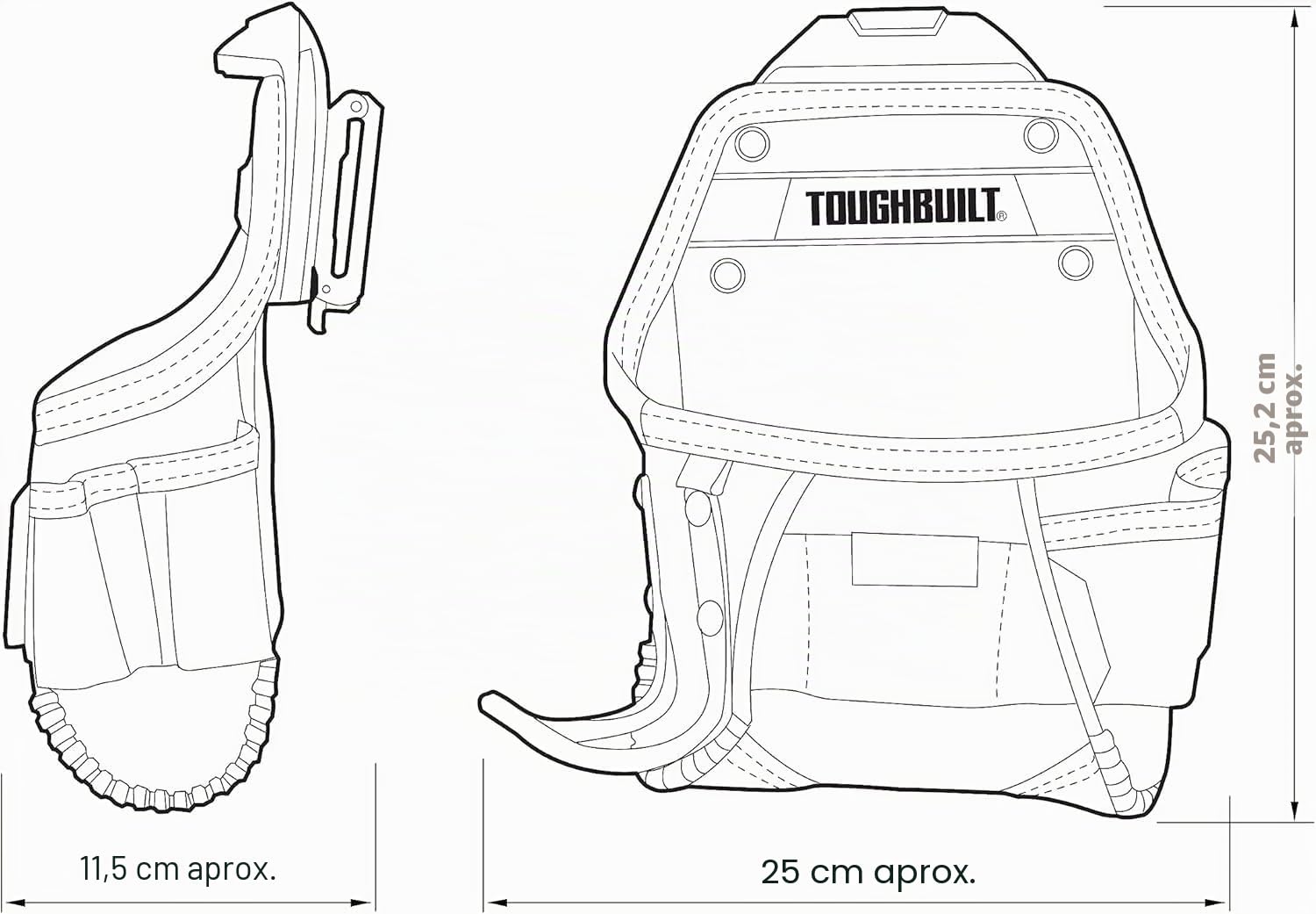 TOUGHBUILT TOU-CT-24 - Bolsa para proyectos/Lazo para Martillo