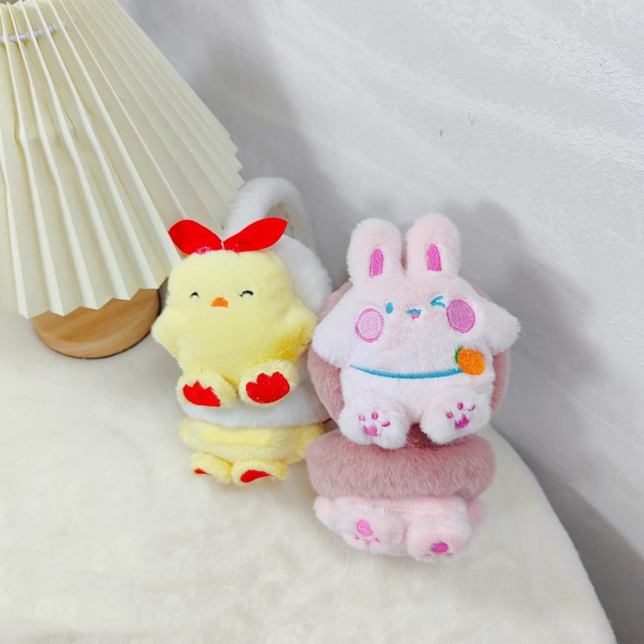 RUIXIA Cute Cartoon Animal Winter Earmuffs Soft Faux Fur Ear Warmers Adjustable for Adults Kids Thermal Plush Ear Muffs