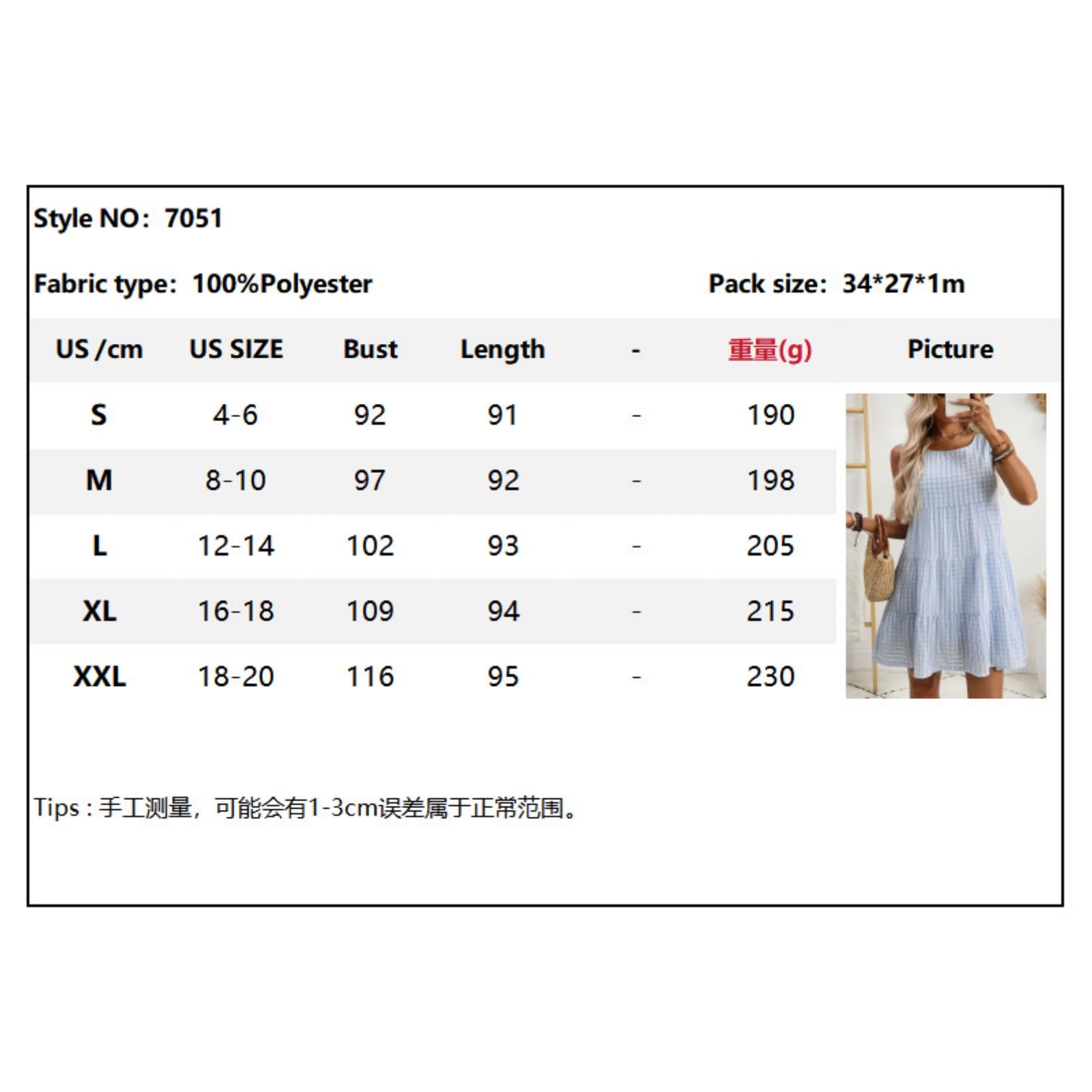 Vestito Abito Estivo Scozzese Senza Maniche Ampio, Casual E Fluido da Donna-Bianco-XXL