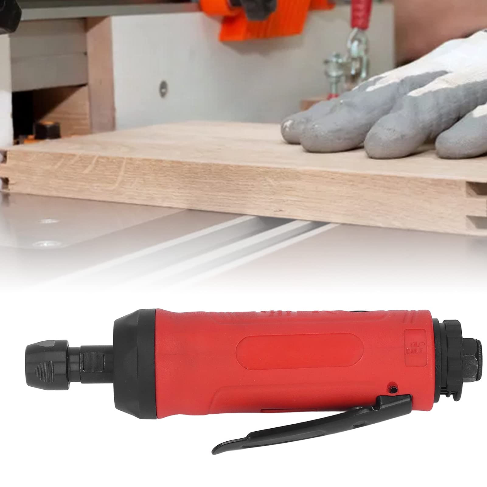Smerigliatrice ad aria 18000 giri/min, macchina smerigliatrice pneumatica a bassa rumorosità, utensile smerigliatore ad aria in lega di zinco con impugnatura ergonomica per