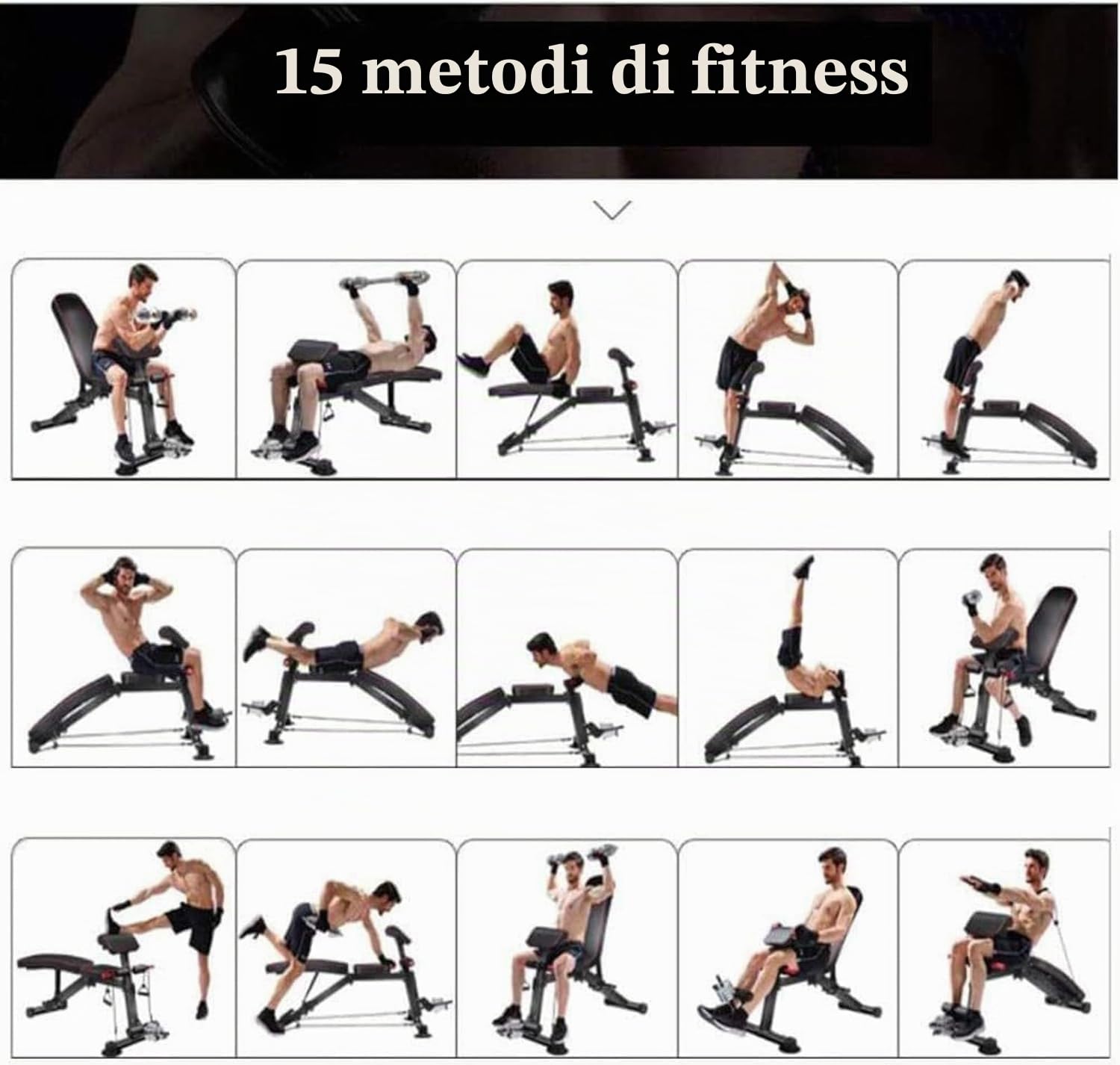 Panca Pesi Regolabile con Leg Extension e Leg Curl | Panca Allenamento All in One per Home Gym | Panca Inclinata Declinata Piana per Forza e Bodybuilding