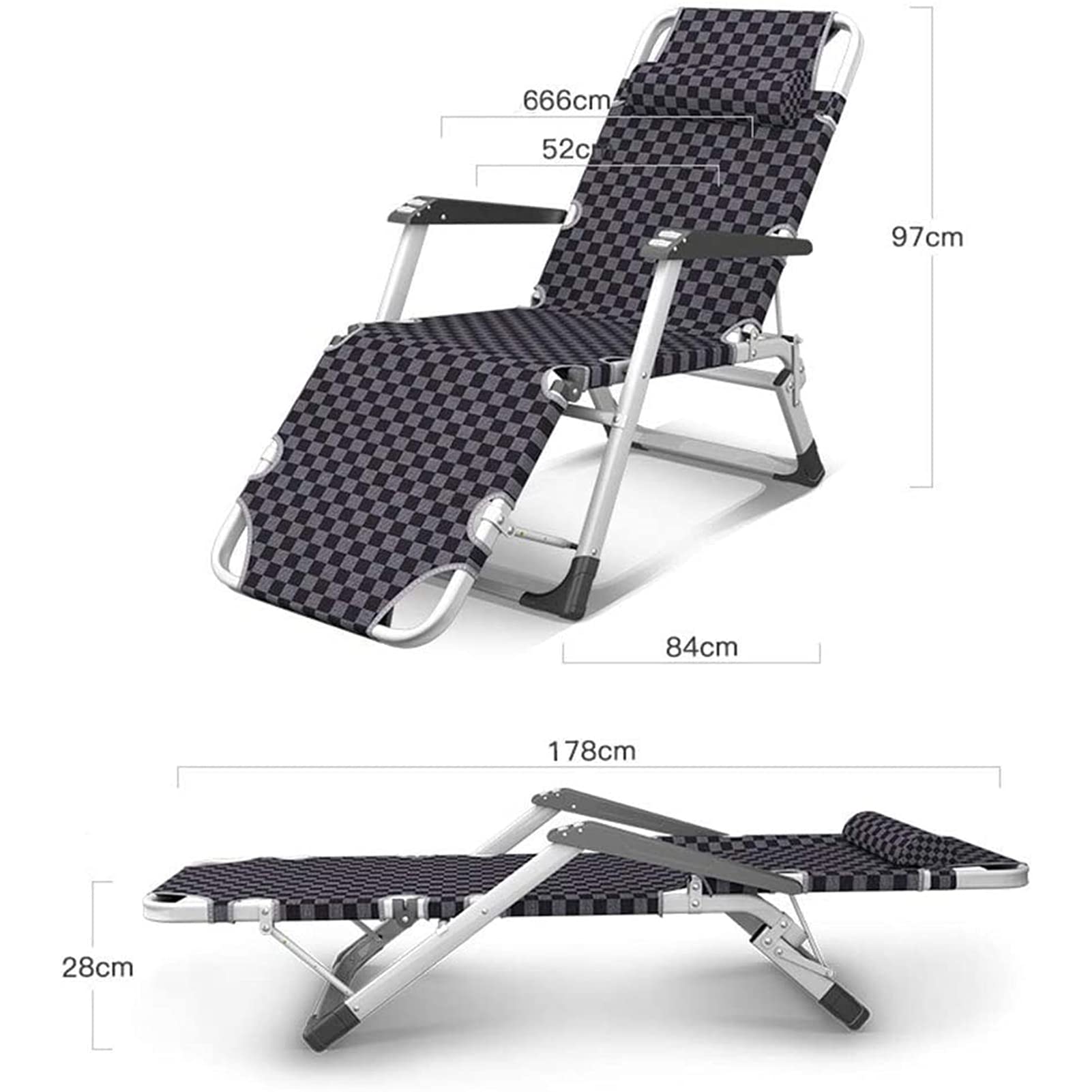 Silla Tumbona Plegable, Silla Gravedad Cero Sillón De Playa, Silla Tumbona Plegable Reclinable, Hamaca para Exterior Camping