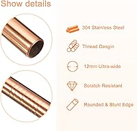 Vista 3 de uxcell 4 popotes de metal reutilizables, pajitas de acero inoxidable de 9.5 pulgadas para batido, té de burbujas, bebida fría