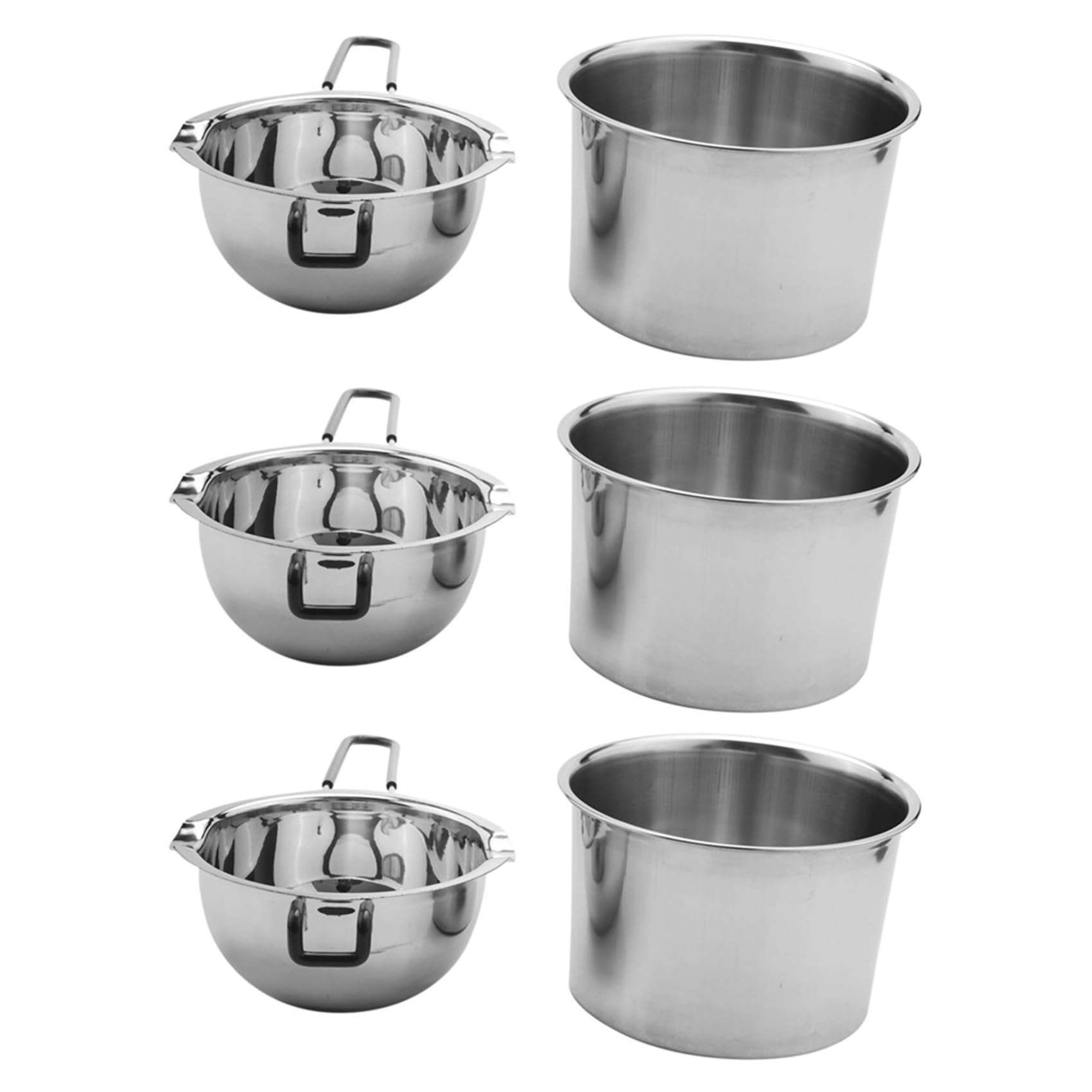 6-Pakowy Zestaw GarnkóW z PodwóJnym Kotłem Tygiel Ze Stali Nierdzewnej do Topienia Czekolady Mydło Woskowe do Produkcji Świec 600Ml i 1600Ml