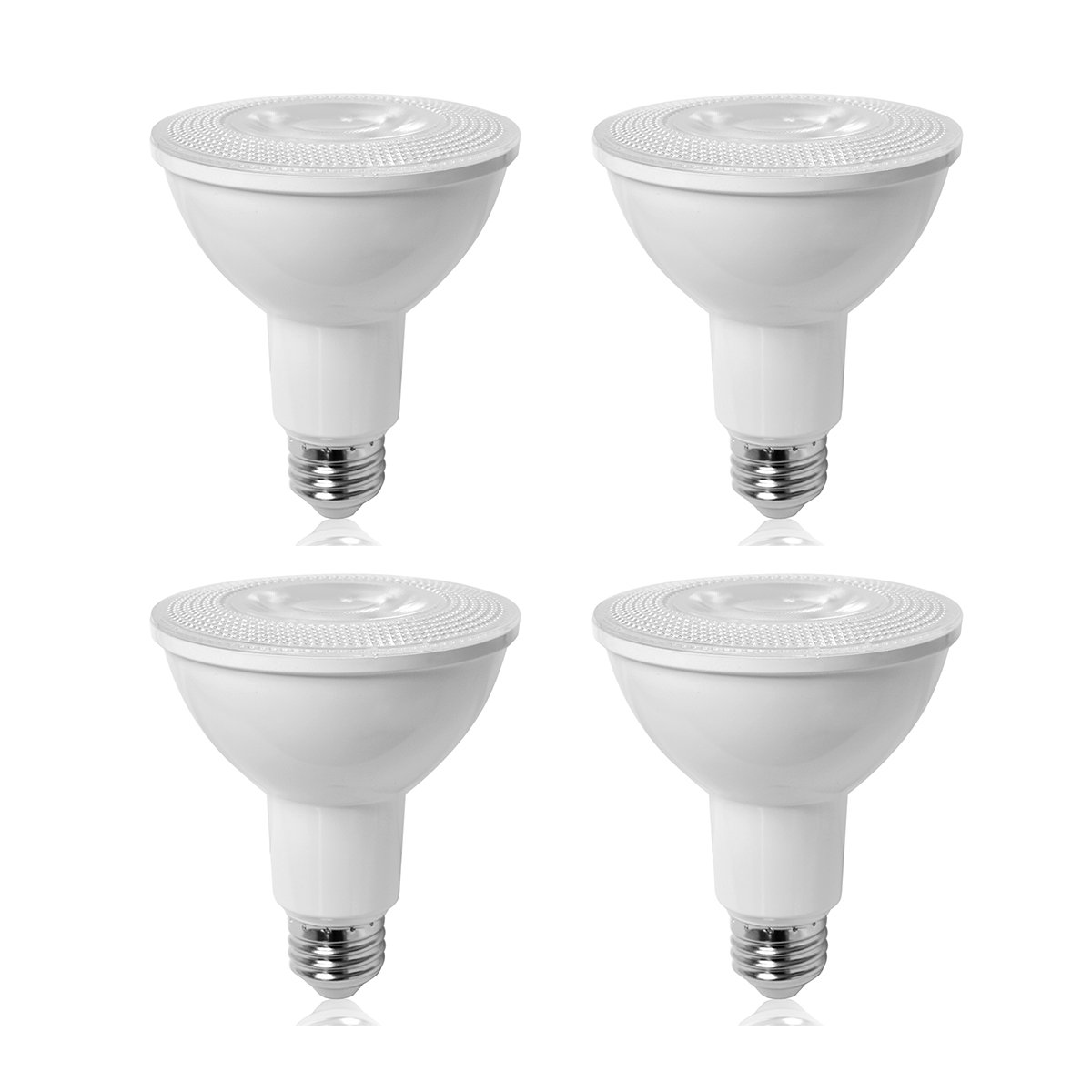 4-Pack PAR30 cuello largo luz LED Bombillas (D: 94 mm, l: 115 mm) 12 W (75 W bombilla incandescente equivalente), 2700 K blanco suave 35.000 horas (40 DEG) E27 Edison Screw Cap 750LM