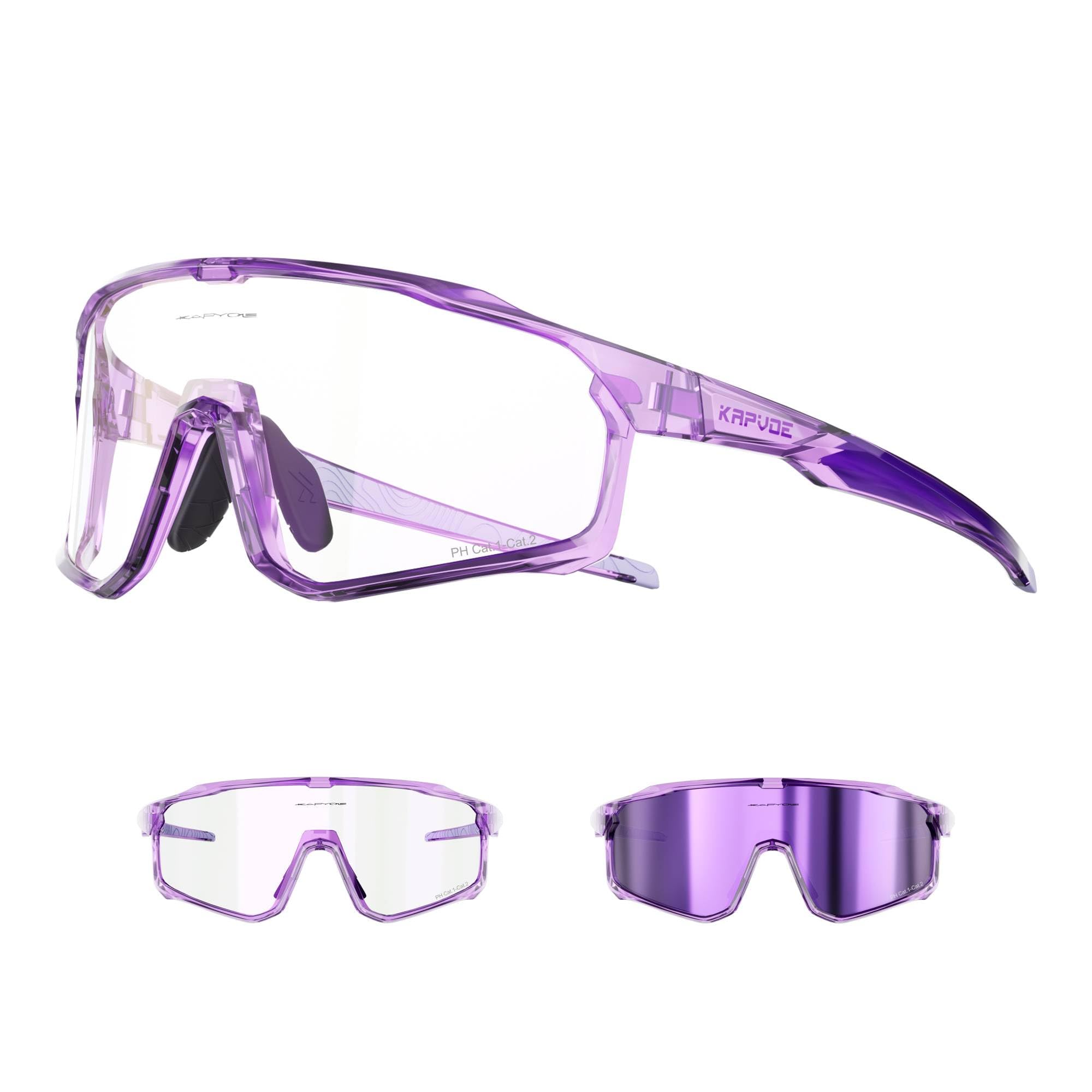 KAPVOE Gafas de Ciclismo Fotocromáticas Bicicleta Montaña Transparentes MTB Hombre Mujer Gafas de Sol Deportivas Running - K93