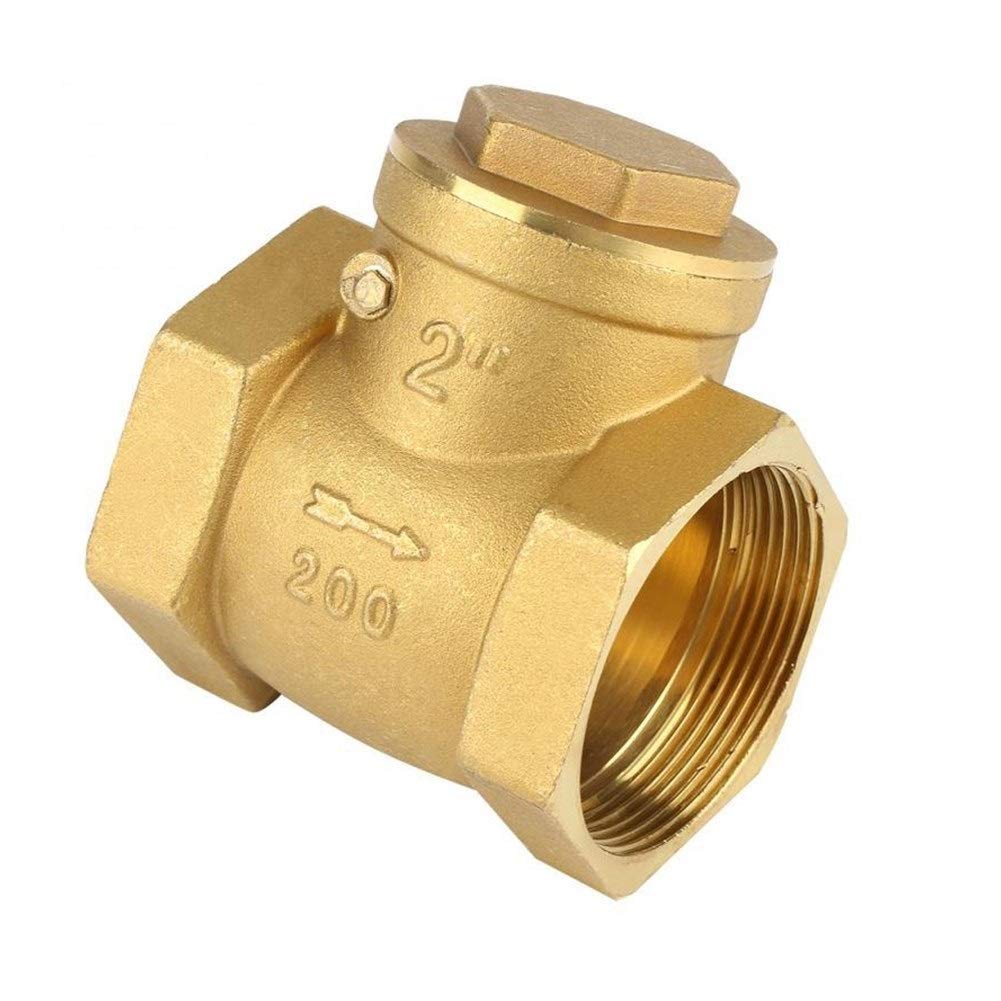 JNURGWLYH Ball Valve Hot And Cold Water Stop DN50 Female Thread Brass Non-return Swing Check Valve 232PSI Prevent Water Backflow
