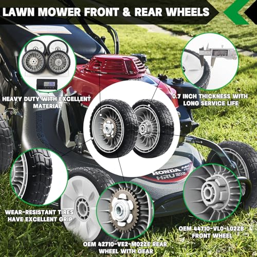 CheeMuii Lawn Mower Wheels - Front & Rear View