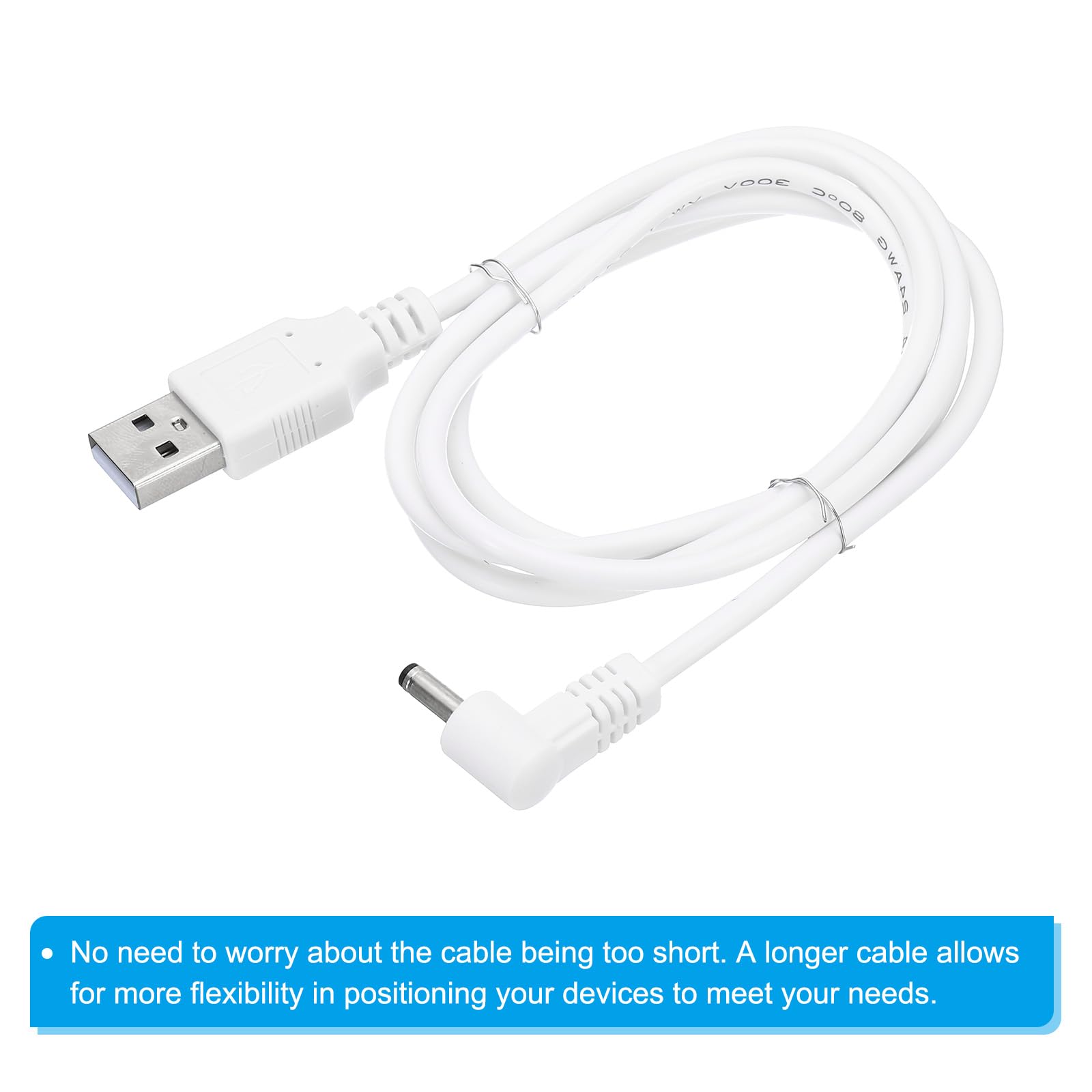 PATIKIL Cavo Alimentazion 3ft Usb 2.0 Tipo A a Dc 3,5x1,35 mm Angolo 90