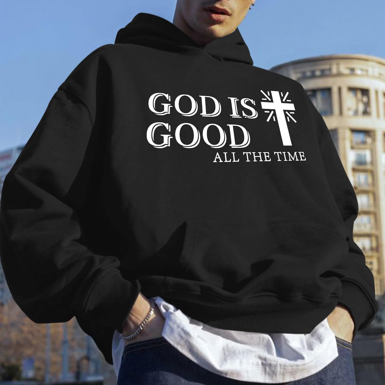 Christian God Hoodies For Men Jesus Religious Cross Graphic Hoodie Faith Bible Verse Sweatshirt Cotton Pullover Tops - Image 5