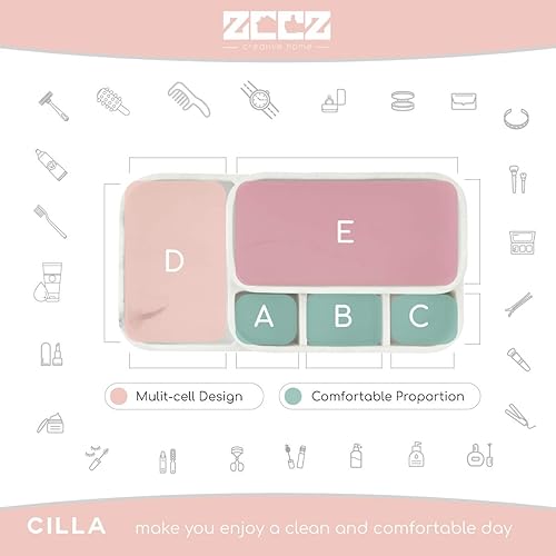 Miniatura 8 de zccz Organizador de baño para cepillos de dientes, soporte eléctrico para cepillos de dientes y pasta de dientes para baños, soporte de cepillado de