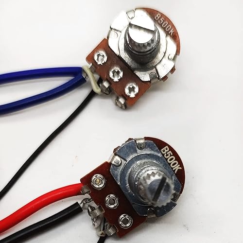 Miniatura 5 de Rikavim Kit de arnés de cableado para guitarra eléctrica con 2 ollas A500k B500K (2 volúmenes 2 tonos 1 Jack) y 1 interruptor de palanca de 3 vías