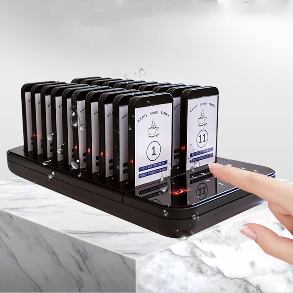 Pager Restauracyjny, Wibracyjny Podajnik żywności W Sklepie Z Herbatą, Z 20 Pagerami, Tryb 3 W 1 (sygnał Dźwiękowy + Błysk + Wibracje), Bezprzewodowy,onetotwenty