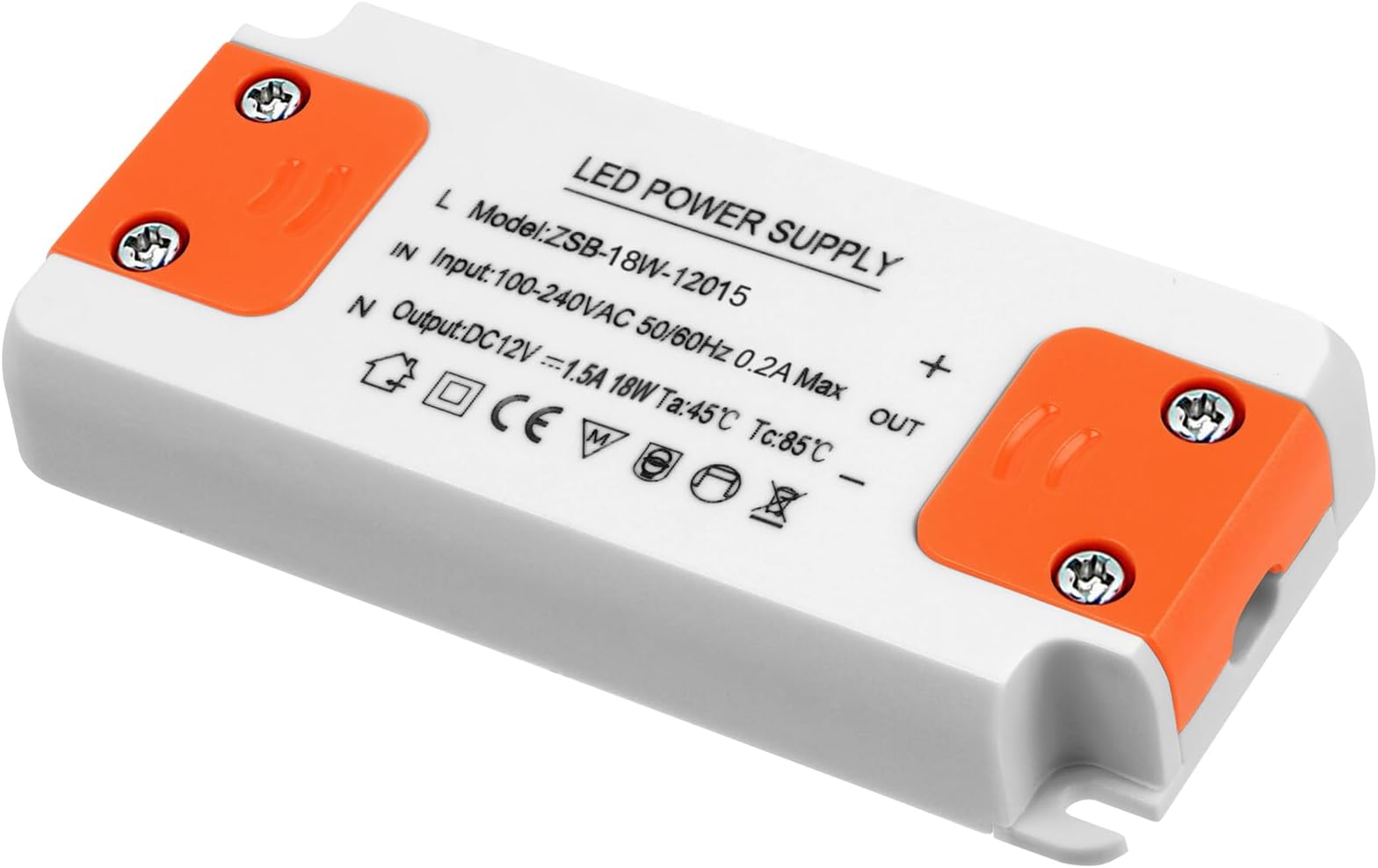 AXFEE LED Driver 18W, Led Transformer 12V 1.5A, 240V AC to 12V DC Constant Voltage driver Adapter, Low Voltage Led Driver Adapter for led Strip, Display, Cabinet Lights, Bulbs and Ring Doorbell