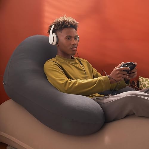 Miniatura 4 de Yogibo Support Pro - Almohada de lectura en forma de U con reposabrazos para adultos, relleno de microcuentas suave, tamaño grande con respaldo