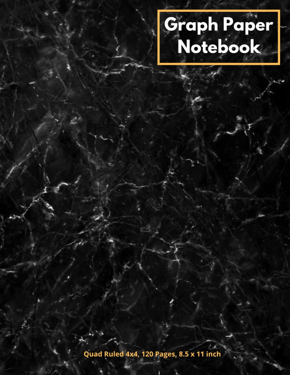 Graph Paper Notebook: Quad Ruled 4x4, 120 Pages, 8.5 x 11 inch, Marble Cover (Essentials)