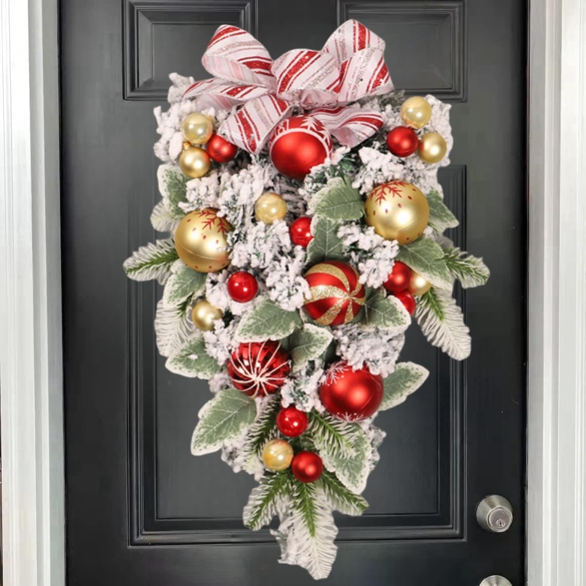 Artificial Christmas Swags Prelit Teardrop Christmas Wreath