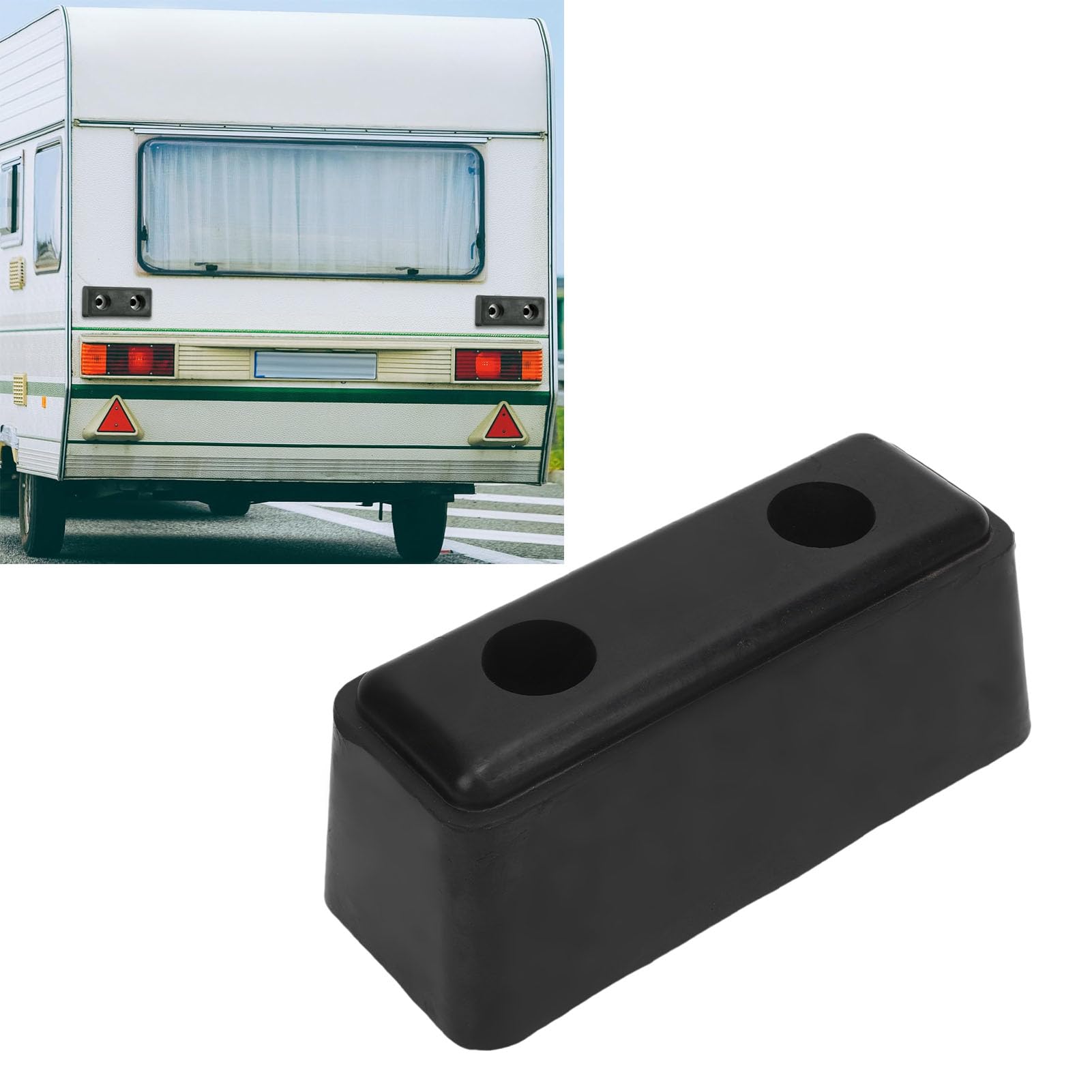 Jenngaoo Parachoques de Goma para Muelle de Carga, Resistente al Desgaste y Protección Refuerzo para Rampas de Trailer, Muelles de Carga y Embarcaciones, Diseño Universal Compatibl