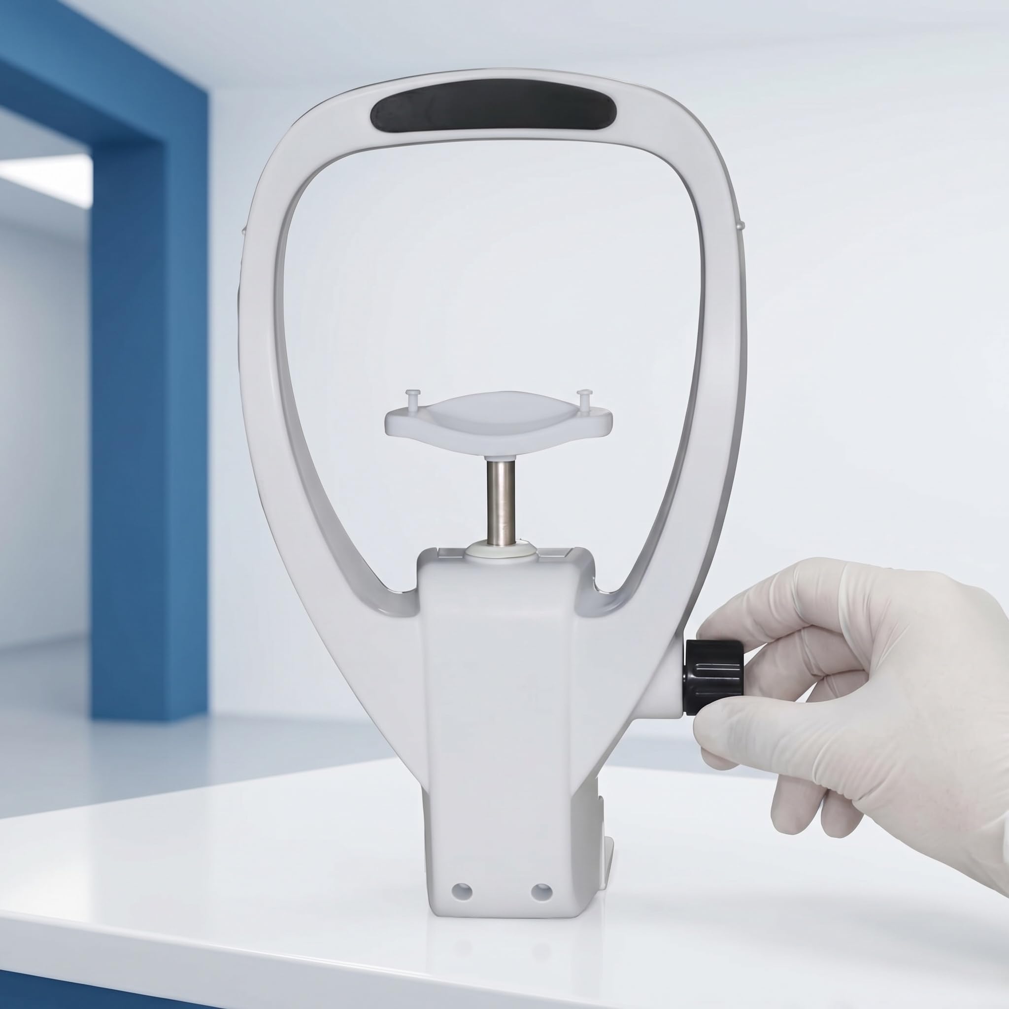 Mentoniera Ottica Regolabile con Supporto per la Testa, Ideale per optometristi, Professionisti della Cura degli Occhi, cliniche oftalmologiche e Accessori per ottici.