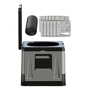 Genérico Inodoros Portátiles | WC Exterior Grande,Silla de Baño Plegable Ligera y Portátil para Senderismo, Hogar, Tienda de Campaña, Viajes, Coche, Camping, Aire Libre y